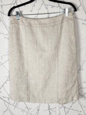 Iris Setlakwe Ivory 100% Linen Pencil Skirt
